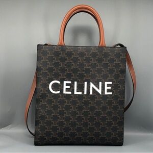 SMALL VERTICAL CABAS IN TRIOMPHE CANVAS WITH CELINE PRINT
